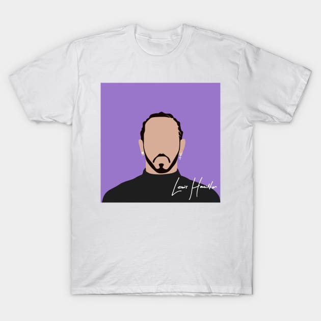 Lewis Hamilton Face Art 2 T-Shirt by GreazyL